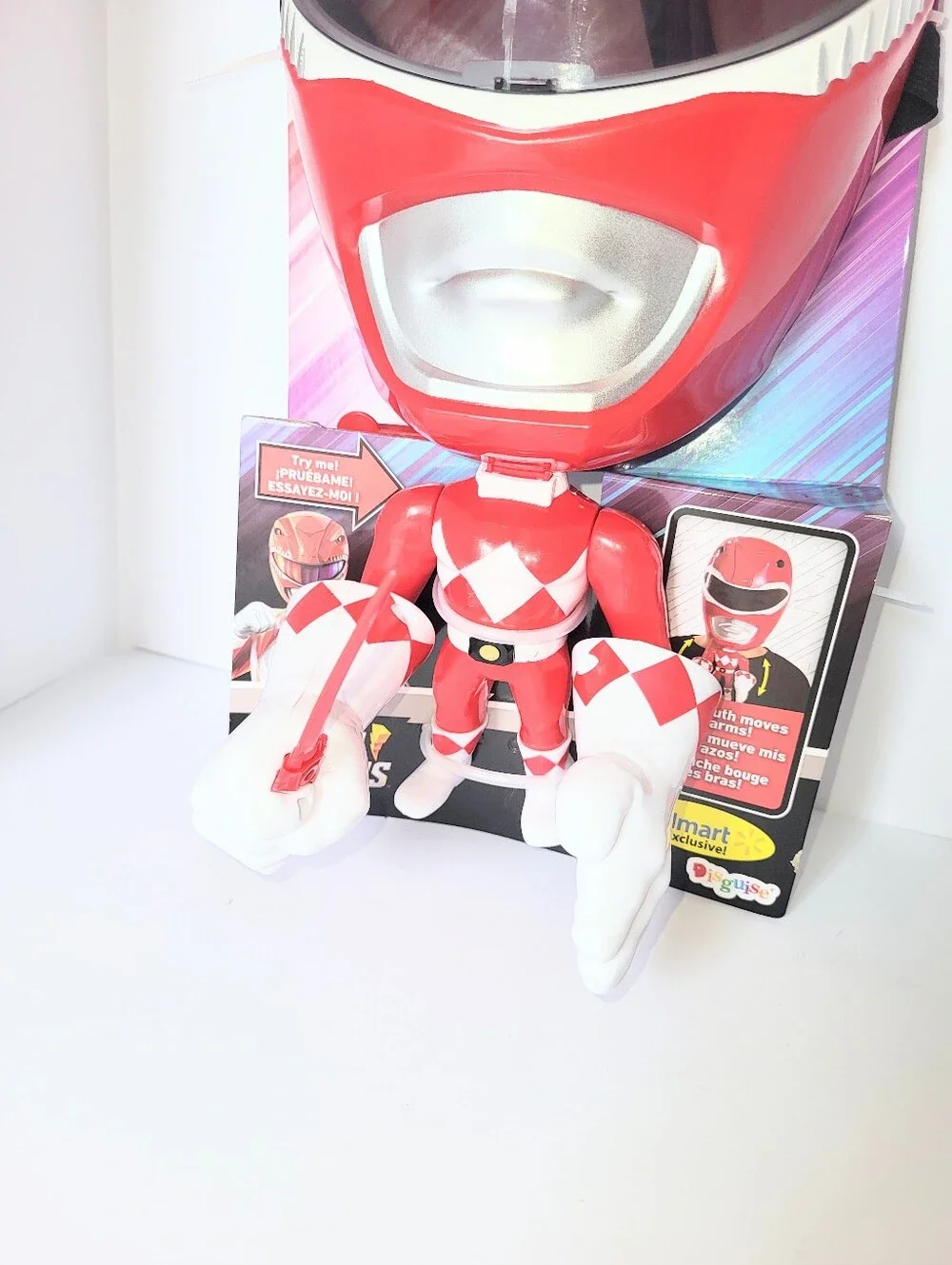 NWT Power Rangers Red Ranger Mask Kids Halloween Move-A-Mask Pretend Play
